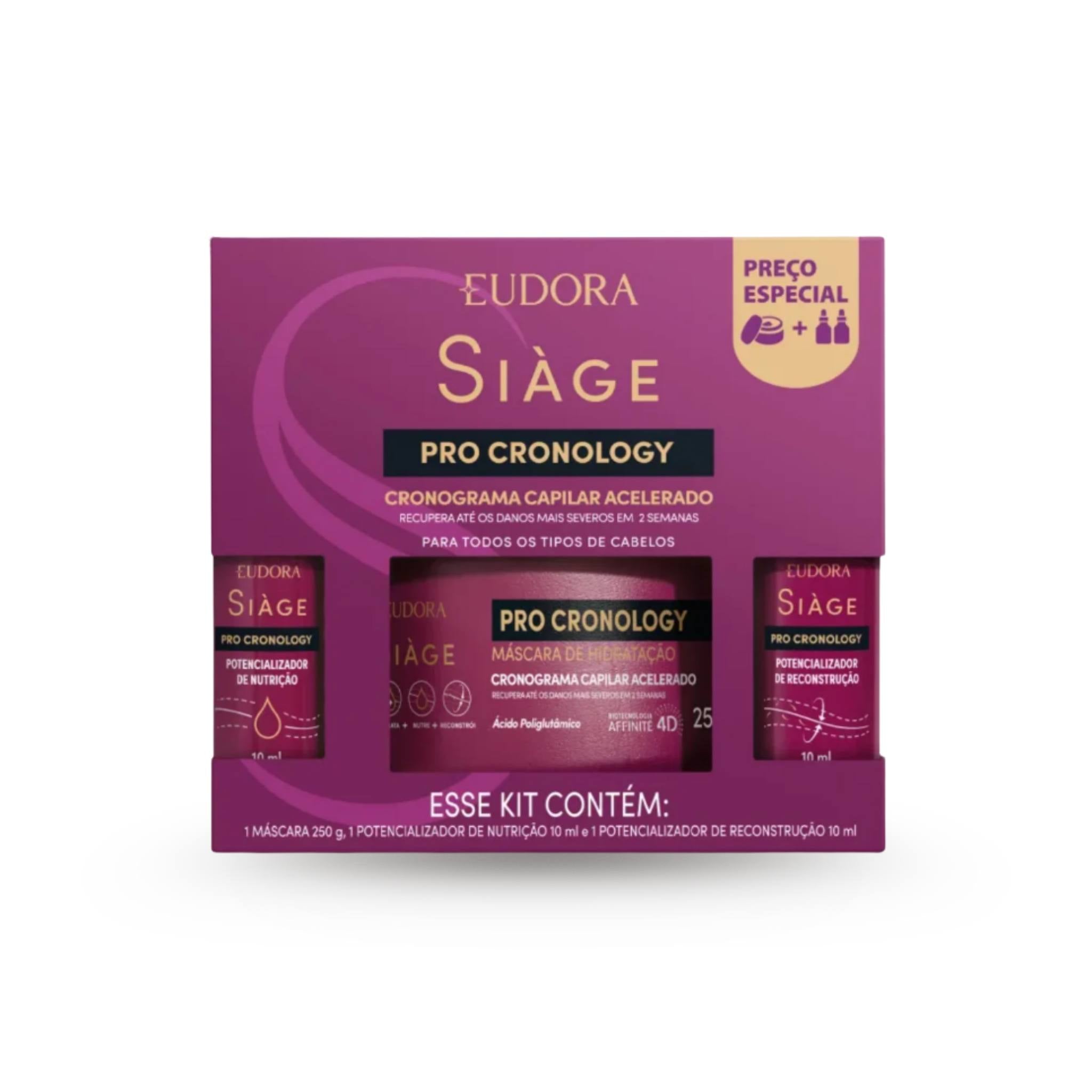 Kit Cronograma Capilar Acelerado Pro Cronology (3 itens) Siàge - Eudora