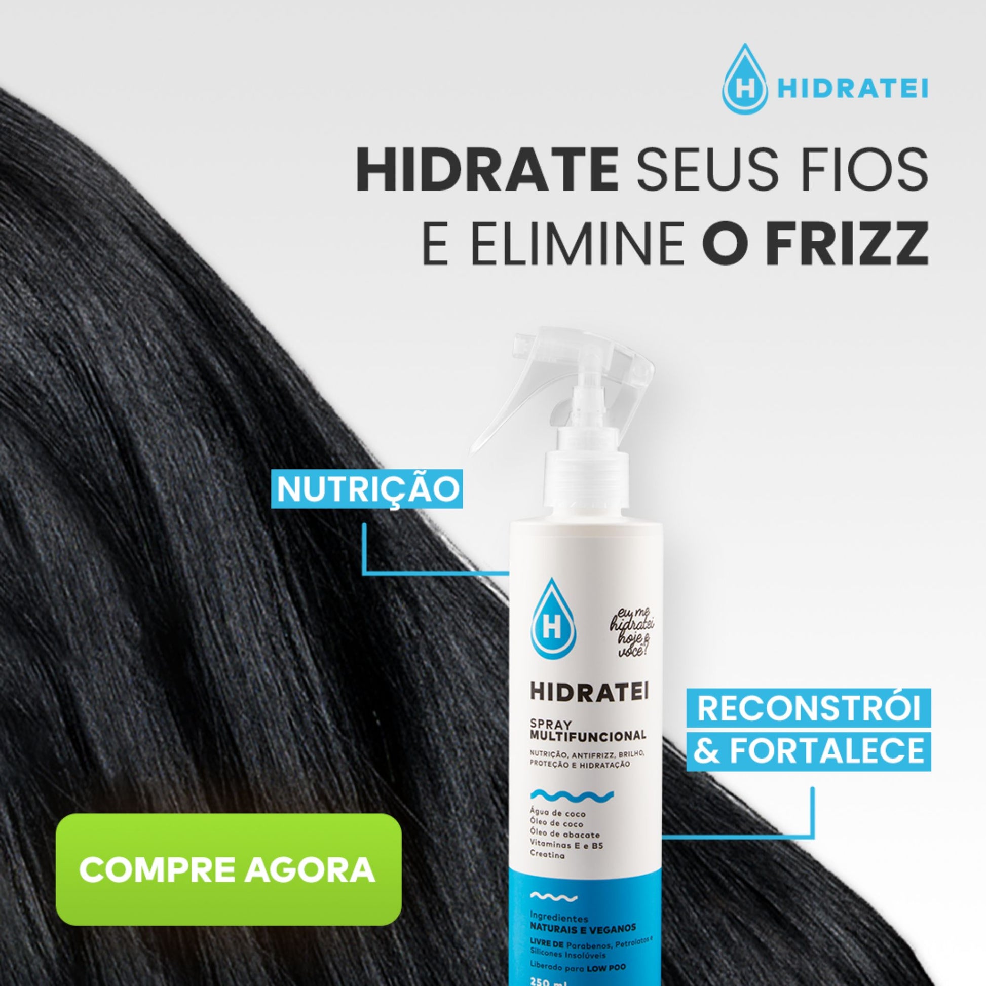 Spray Multifuncional Leave-in 250ml - Hidratei