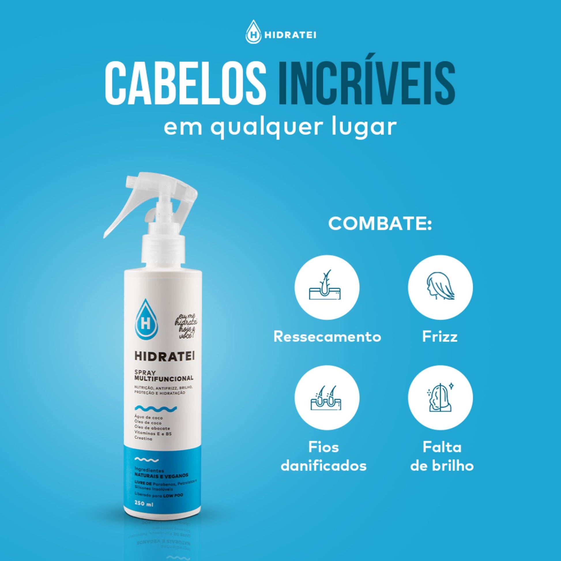 Spray Multifuncional Leave-in 250ml - Hidratei