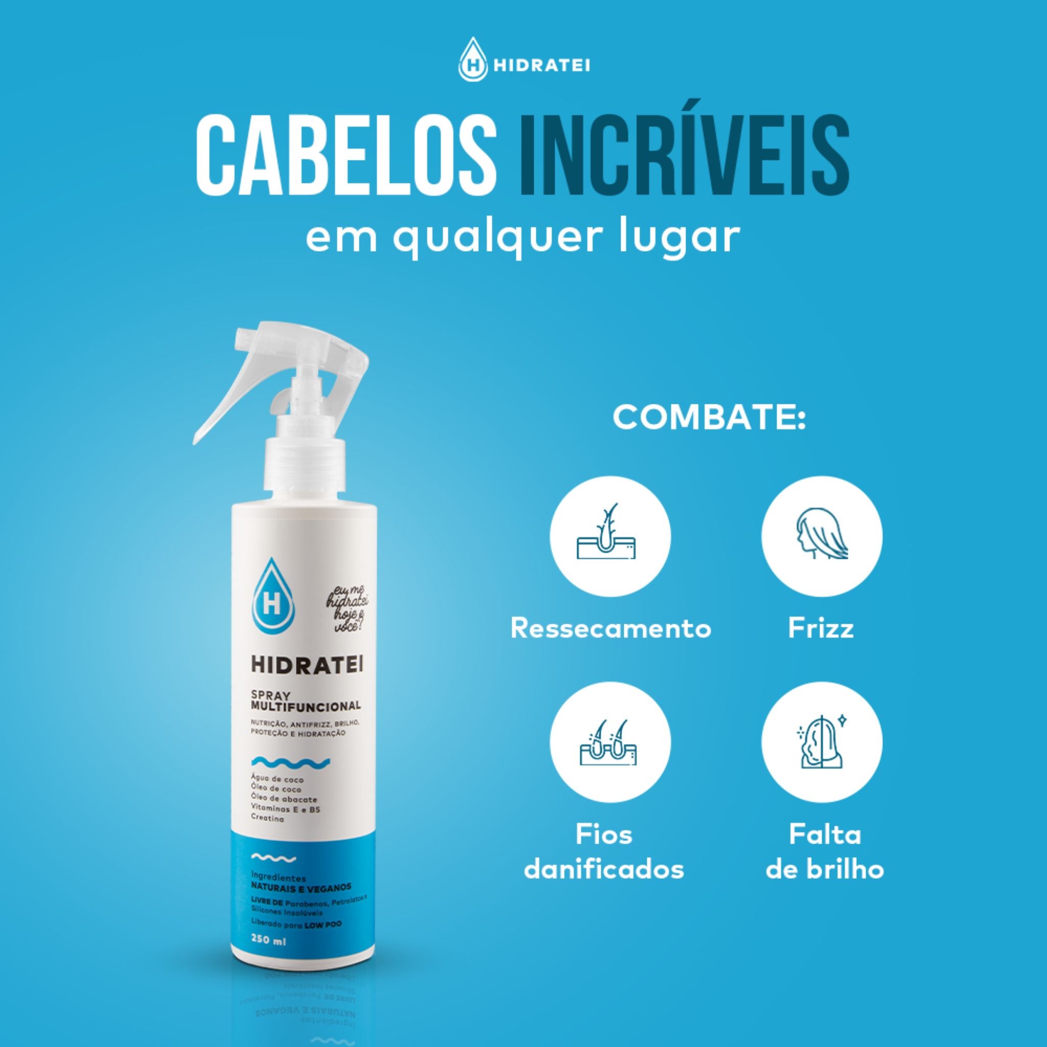 Spray Multifuncional Leave-in 250ml - Hidratei