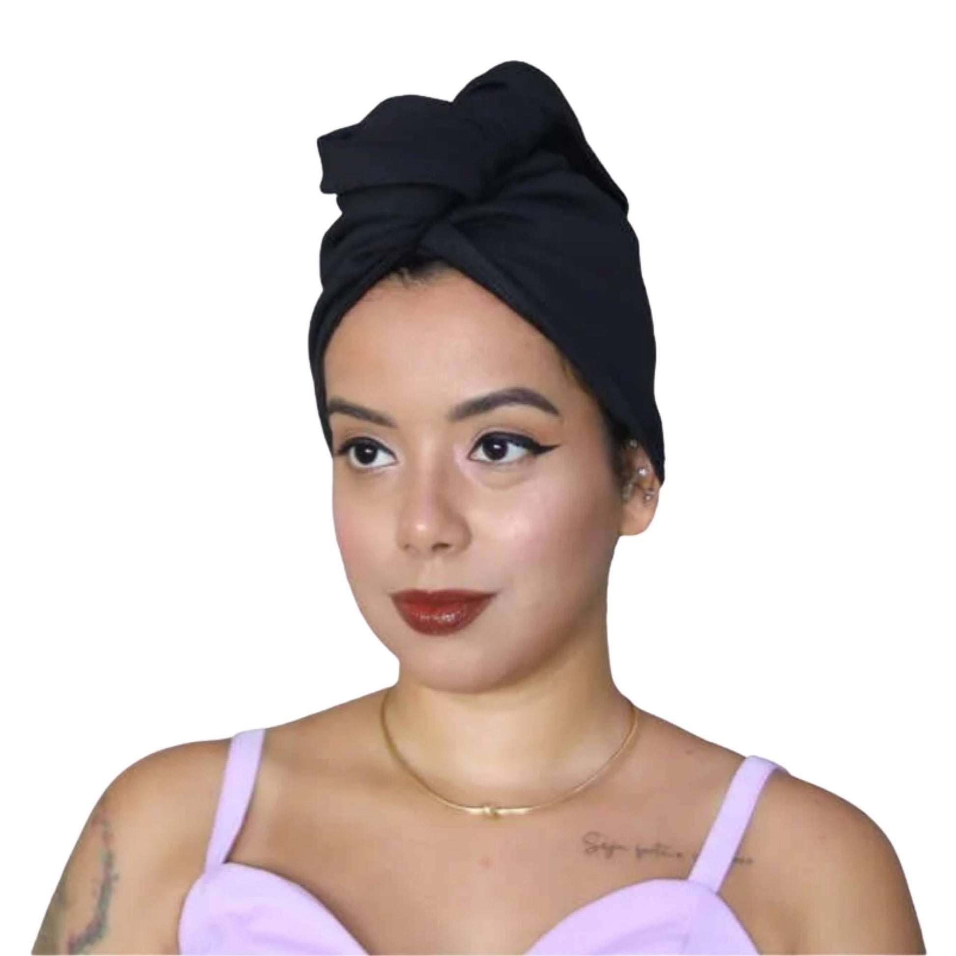 Toalha de Malha Turbante Preta - Turban