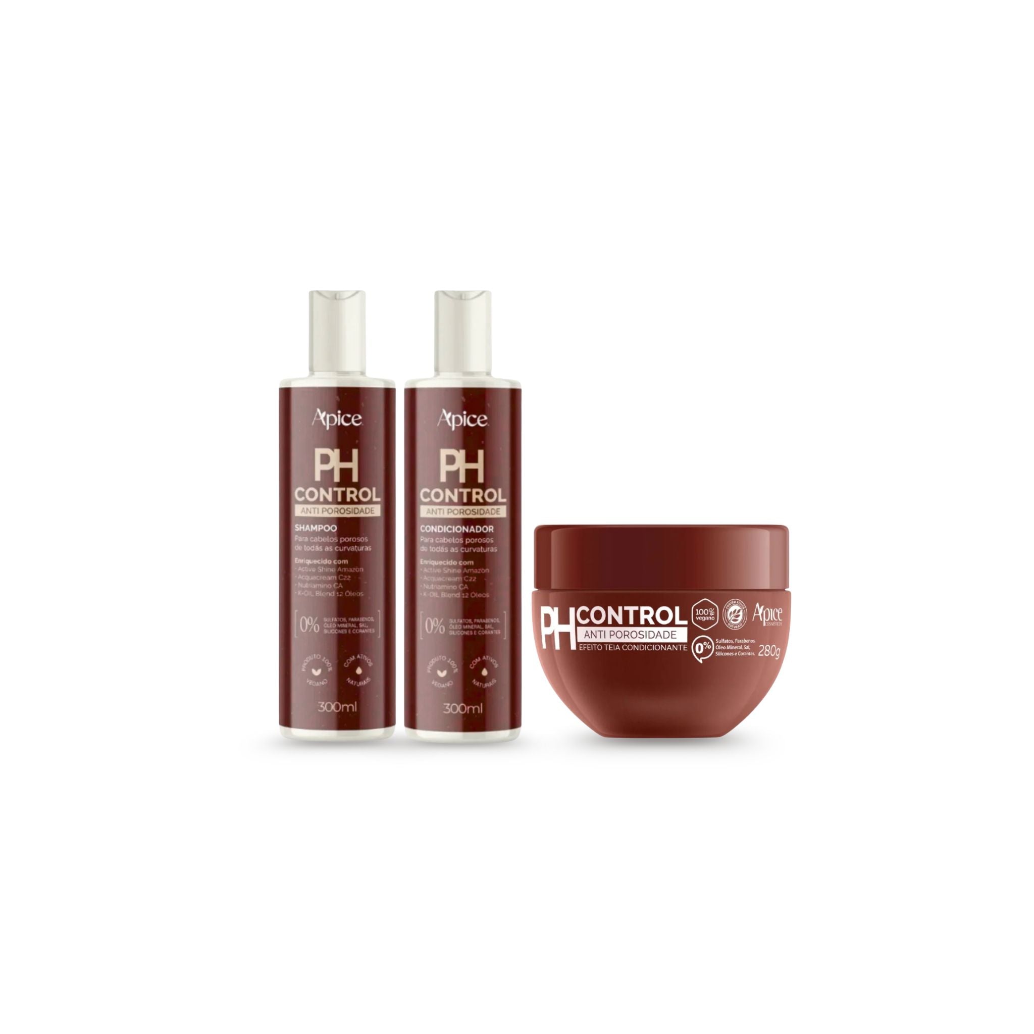 Kit PH Control - Shampoo 300ml + Condicionador 300ml + Máscara 280g - Apice