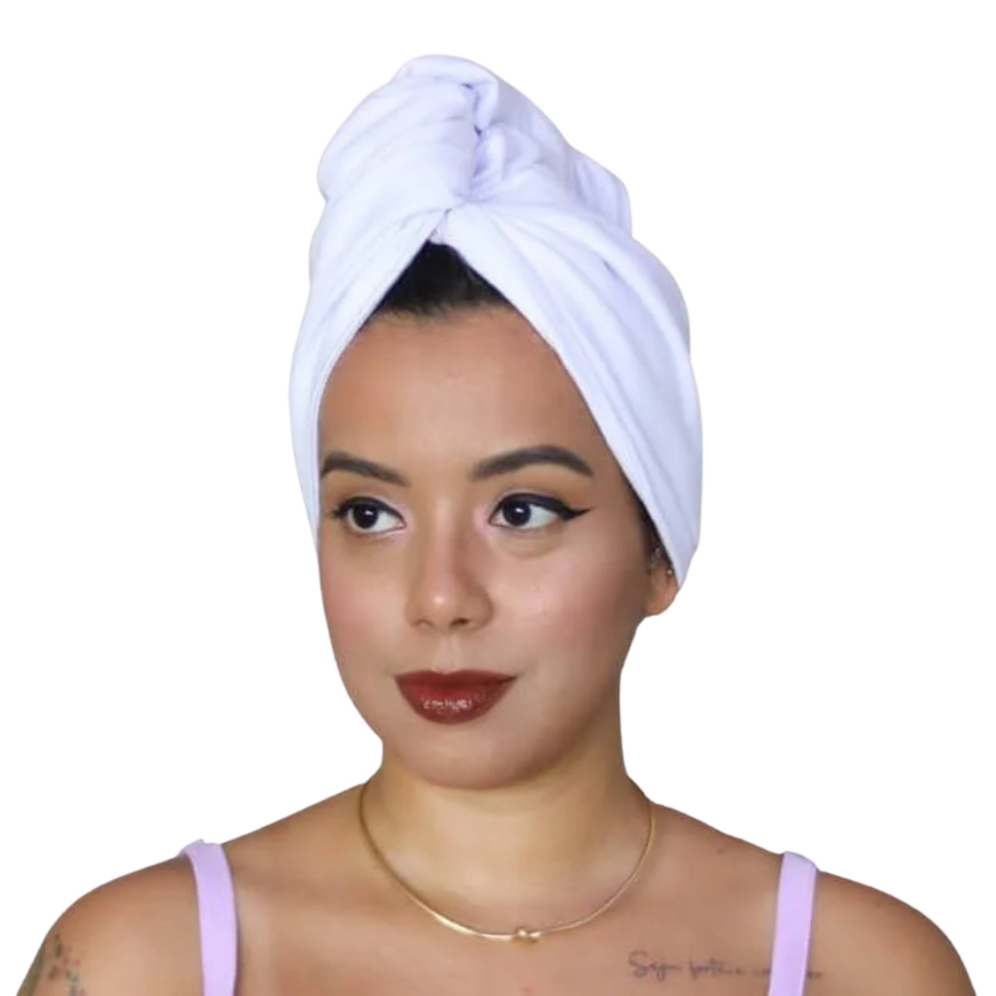 Toalha de Malha Turbante Branca - Turban